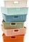 4E's Novelty 6 Pack Classroom Paper Baskets, Organizing Desk Boho Tray for A4 Papers, Classroom Plastic Paper Bins, Fun Turn In Trays for Teachers and Students, Teacher Room Trays for Ages 3+